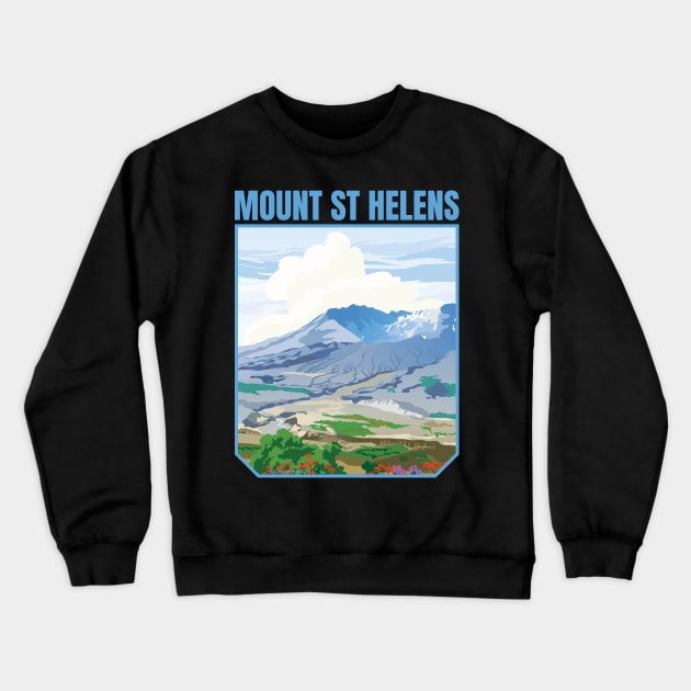 Mount Saint Helens Washington Crewneck Sweatshirt by Sue Cervenka